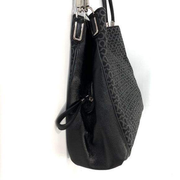 Coach Black Madison Op Art Needlepoint Phoebe Shoulder Bag Satchel - Picture 5 of 12